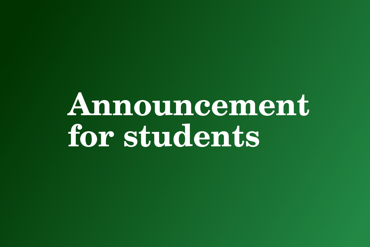 Announcement for students